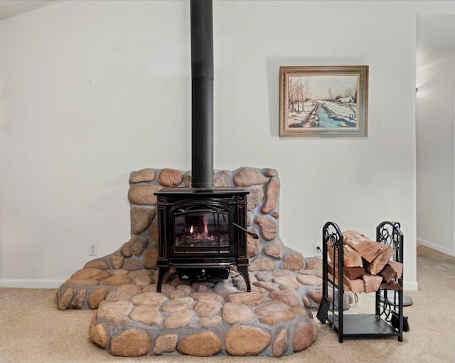 30821 Bambi Dr, Shingletown, CA 96088 - detailed view of a wood stove and carpet