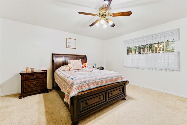 30821 Bambi Dr, Shingletown, CA 96088 - bedroom with light carpet and a ceiling fan