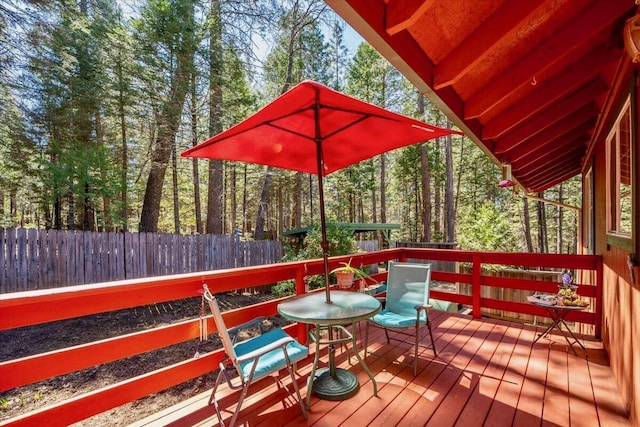 30821 Bambi Dr, Shingletown, CA 96088 - wooden deck featuring a fenced backyard
