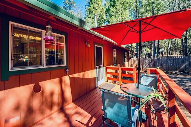30821 Bambi Dr, Shingletown, CA 96088 - wooden deck with outdoor dining area