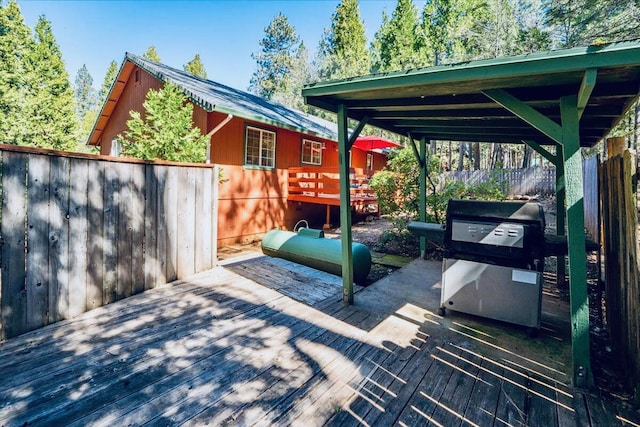 30821 Bambi Dr, Shingletown, CA 96088 - view of patio / terrace featuring a deck and grilling area