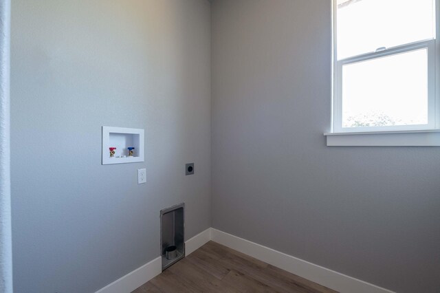 3707 Bloomsbury Ave, Shasta Lake, CA 96019 - laundry room with hookup for an electric dryer, washer hookup, and wood finished floors