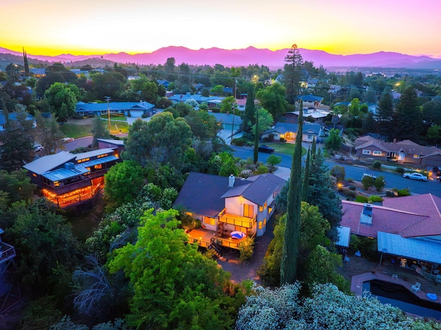 2173 Oak Ridge Dr, Redding, CA 96001 - aerial perspective of suburban area featuring a mountainous background