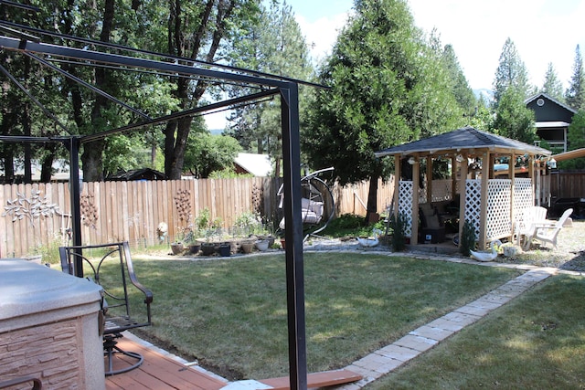 37023 Park Ave, Burney, CA 96013 - fenced backyard with a gazebo and a deck