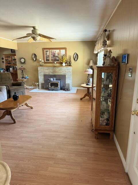 37023 Park Ave, Burney, CA 96013 - living area with wood finished floors and a ceiling fan
