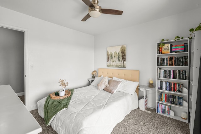 409 Ridgecrest Trl, Redding, CA 96003 - carpeted bedroom featuring baseboards and a ceiling fan