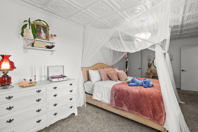 409 Ridgecrest Trl, Redding, CA 96003 - bedroom featuring an ornate ceiling and carpet floors
