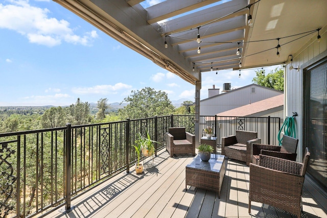 409 Ridgecrest Trl, Redding, CA 96003 - wooden terrace with an outdoor living space