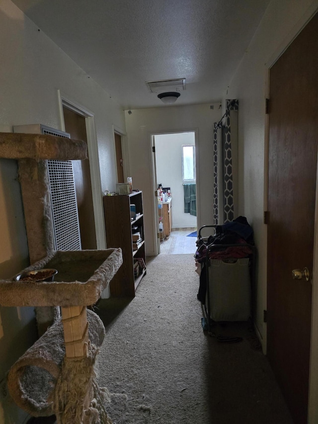 1591 Canby Rd, Redding, CA 96002 - corridor with carpet floors and a textured ceiling