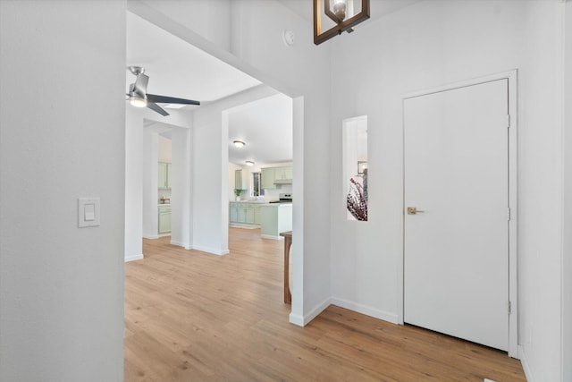 7727 Pegnan Rd, Shingletown, CA 96088 - corridor featuring light wood finished floors and baseboards