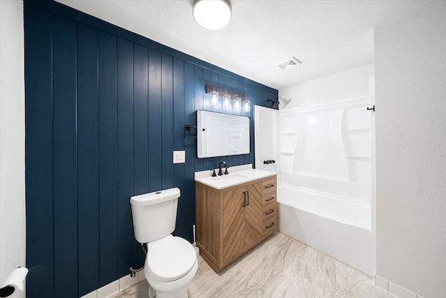 1949 Montana Ave, Shasta Lake, CA 96019 - bathroom featuring vanity, toilet, and bathing tub / shower combination