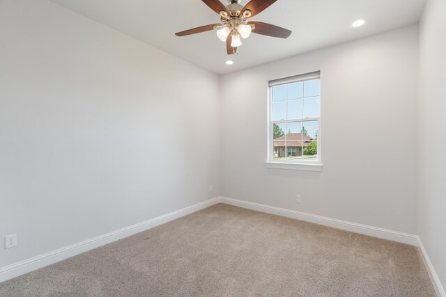 4537 Risstay Way, Shasta Lake, CA 96019 - empty room with light carpet, a ceiling fan, and recessed lighting
