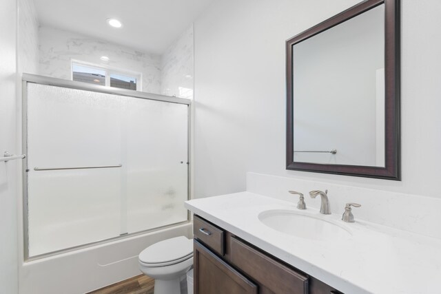4537 Risstay Way, Shasta Lake, CA 96019 - bathroom with vanity and enclosed tub / shower combo