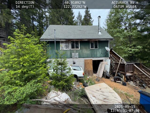 200 Millview Dr, Trinity Center, CA 96091 - view of front of property featuring stairway and roof with shingles