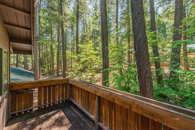 131 Northwoods Ests, Trinity Center, CA 96091 - view of wooden deck