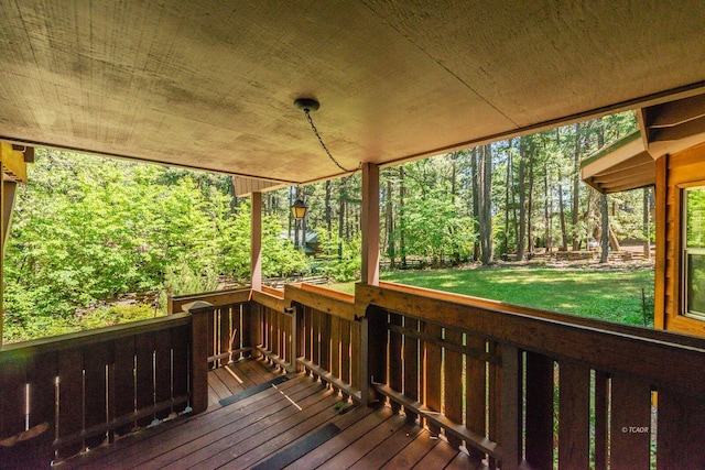 131 Northwoods Ests, Trinity Center, CA 96091 - wooden terrace featuring a yard