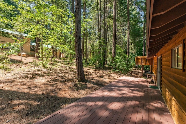 131 Northwoods Ests, Trinity Center, CA 96091 - view of wooden deck