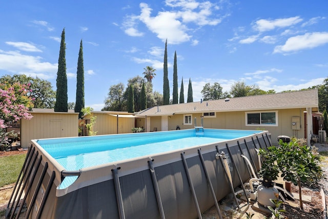 2647 Shasta View Dr, Redding, CA 96002 - view of swimming pool featuring a storage unit