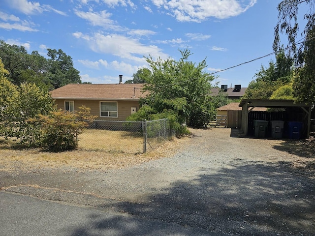 1637 Green St, Redding, CA 96002 - view of front of house with gravel driveway
