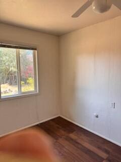 1637 Green St, Redding, CA 96002 - unfurnished room with ceiling fan and dark wood-type flooring
