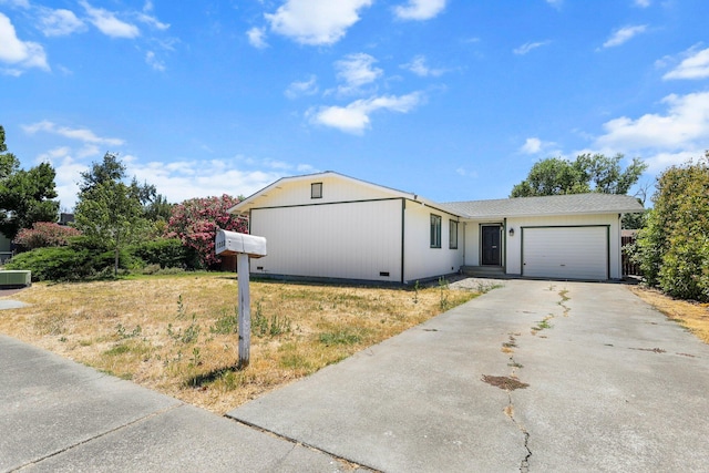 1333 Deborah Dr, Red Bluff, CA 96080 - view of front of property with asphalt driveway, an attached garage, and crawl space