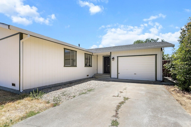 1333 Deborah Dr, Red Bluff, CA 96080 - ranch-style house featuring a garage, driveway, and crawl space