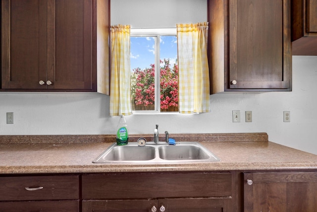1333 Deborah Dr, Red Bluff, CA 96080 - kitchen with a sink and dark brown cabinets