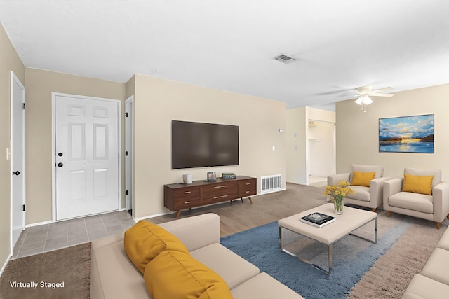 1333 Deborah Dr, Red Bluff, CA 96080 - living area featuring a ceiling fan and baseboards