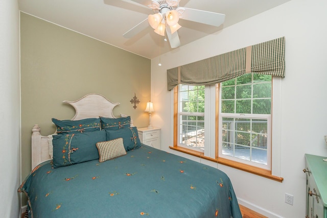 100 Eleanore Ln, Trinity Center, CA 96091 - bedroom featuring wood finished floors and ceiling fan