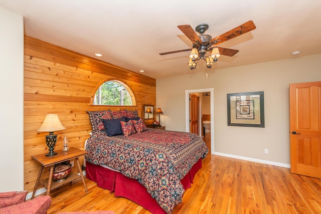 100 Eleanore Ln, Trinity Center, CA 96091 - bedroom with wood finished floors, recessed lighting, ensuite bath, and ceiling fan
