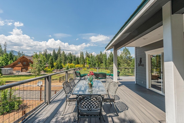 100 Eleanore Ln, Trinity Center, CA 96091 - wooden deck featuring an outdoor living space