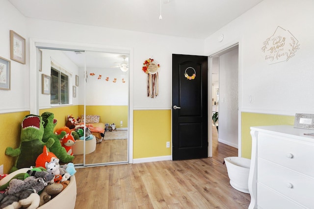 3055 Ryan Ln, Redding, CA 96003 - rec room featuring light wood-style flooring and ceiling fan