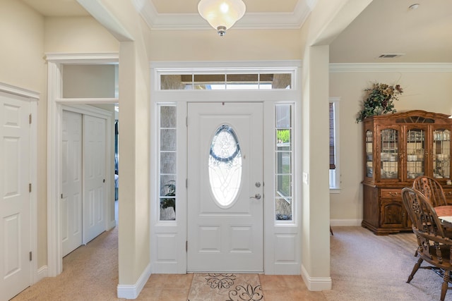 1835 Dellwood Dr, Redding, CA 96003 - foyer with ornamental molding and light carpet