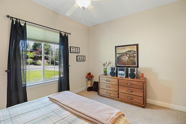 1835 Dellwood Dr, Redding, CA 96003 - carpeted bedroom with baseboards and ceiling fan