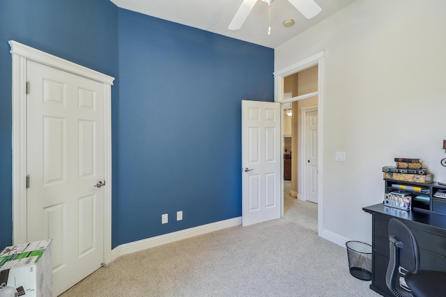1835 Dellwood Dr, Redding, CA 96003 - home office with carpet and ceiling fan