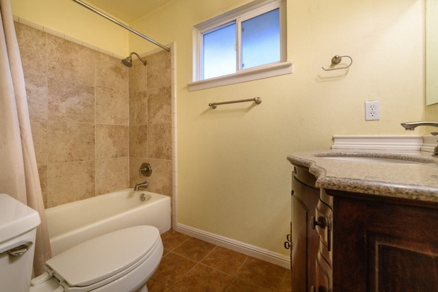6781 Reflection St, Redding, CA 96001 - bathroom featuring vanity, shower / bath combination with curtain, and tile patterned flooring