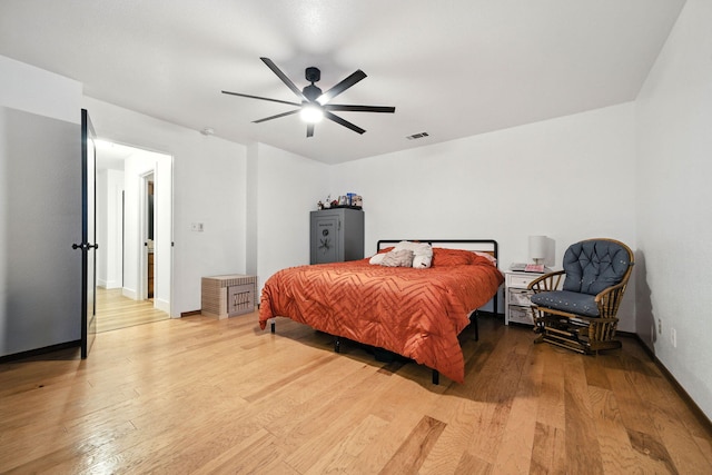 1683 Lakeside Dr, Redding, CA 96001 - bedroom featuring wood finished floors and a ceiling fan