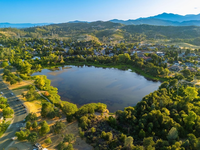 1683 Lakeside Dr, Redding, CA 96001 - aerial overview of property's location featuring a water and mountain view