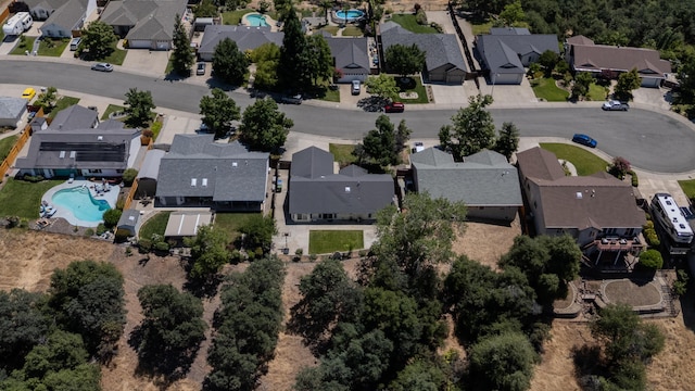 2834 Aspen Glow Ln, Redding, CA 96001 - aerial view of property and surrounding area with nearby suburban area and a pool