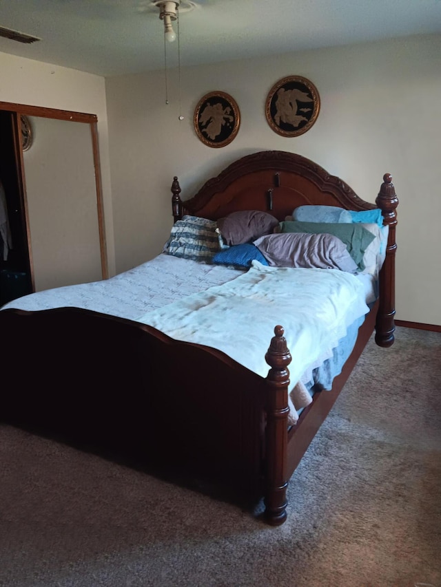 1354 Harpole Rd, Redding, CA 96002 - carpeted bedroom with a ceiling fan