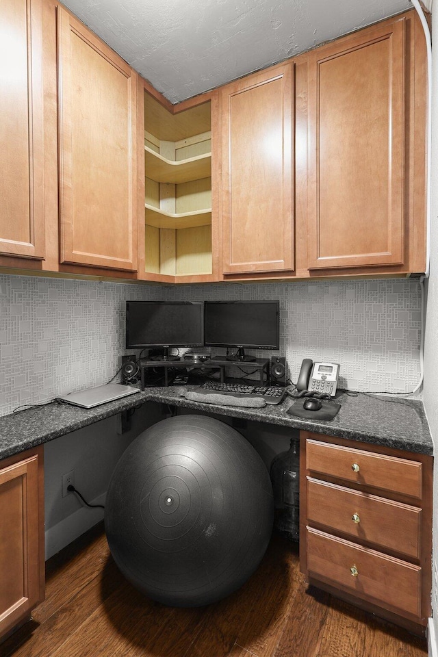 3428 Adams Ln, Redding, CA 96002 - office space with built in desk and dark wood-style floors