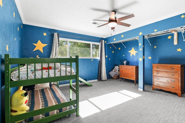 3428 Adams Ln, Redding, CA 96002 - bedroom featuring crown molding and carpet