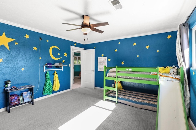3428 Adams Ln, Redding, CA 96002 - bedroom with carpet floors and ornamental molding