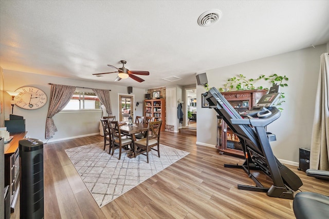 2912 Squire Ave, Redding, CA 96002 - dining area featuring wood finished floors and a ceiling fan