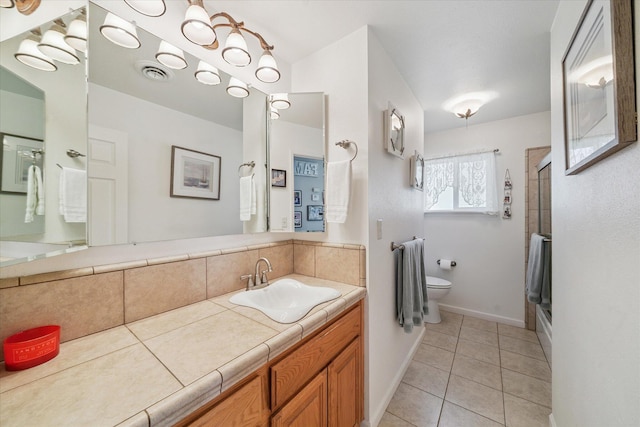 2912 Squire Ave, Redding, CA 96002 - full bath with an enclosed shower, vanity, and tile patterned flooring