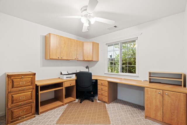 4592 Impression Way, Shasta Lake, CA 96019 - home office with built in study area and ceiling fan