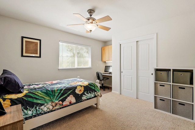 6949 Rector Creek Rd, Igo, CA 96047 - carpeted bedroom featuring a closet, a ceiling fan, and an office area