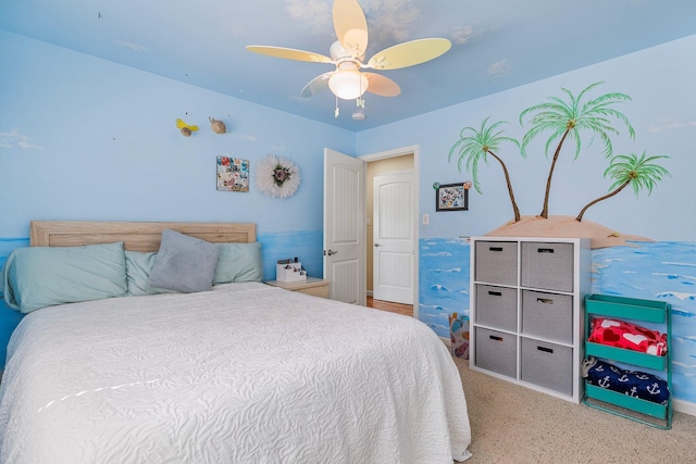 6949 Rector Creek Rd, Igo, CA 96047 - bedroom with a ceiling fan and carpet floors