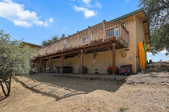 6949 Rector Creek Rd, Igo, CA 96047 - back of property with a wooden deck and a patio area