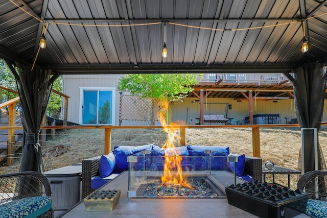 6949 Rector Creek Rd, Igo, CA 96047 - view of patio / terrace with an outdoor fire pit
